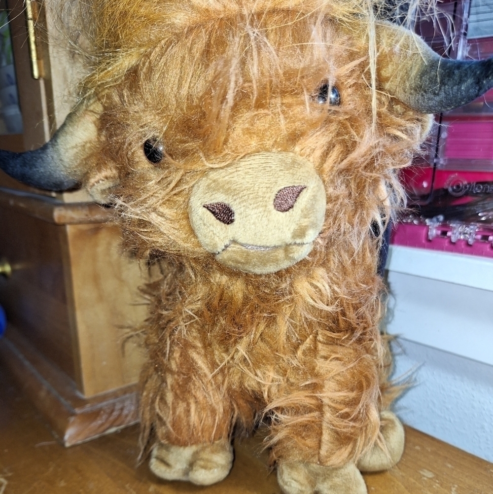 Highland Cow with Horns Plush 10 Inches Number 1